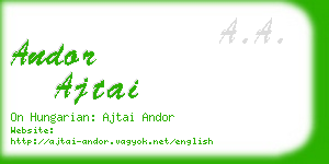 andor ajtai business card